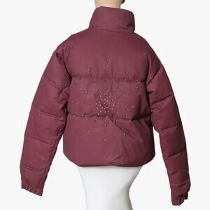 GUESS USA Burgundy Puffer Jacket with Metallic Studs w/ Tags